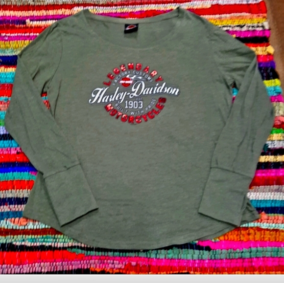 Harley-Davidson Women's Podium Foiled Long Sleeve T-shirt - Picture 3 of 6